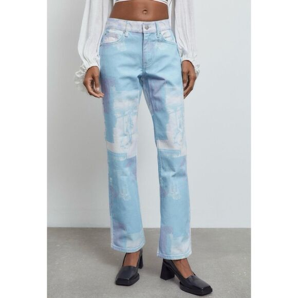 BDG Cowgirl Jeans Renaissance Print Straight Relaxed Size 28 NWT - Picture 2 of 12